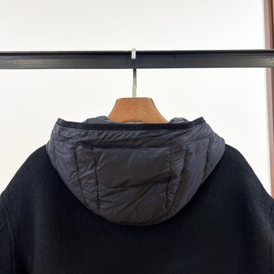 Moncler Reposse 3-in-1 Wool & Cashmere Short Down Jacket, which includes a detachable hooded quilted — 6