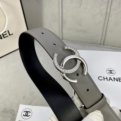 Chanel leather belt features a signature CC logo buckle — 6