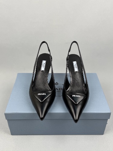 Prada brushed leather slingback pumps — 3