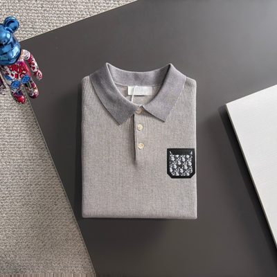 Dior  long-sleeve knit polo sweater — 8