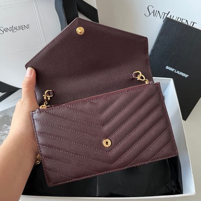 Saint Laurent Cassandre Envelope Chain Wallet — 8