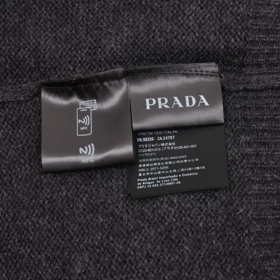 Prada anthracite cashmere crew-neck sweater — 9