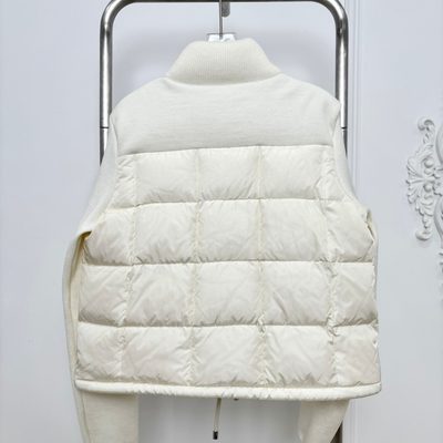 Moncler Square-Quilted Padded Wool Zip-Up Cardigan — 6