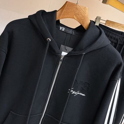 Y-3 by Yohji Yamamoto x Adidas full-zip hoodie and matching sweatpants set — 4