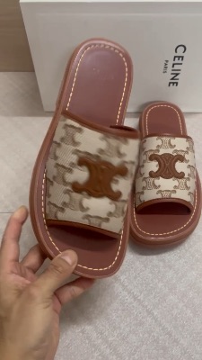 Celine Clea Triomphe Slide Sandals — 5