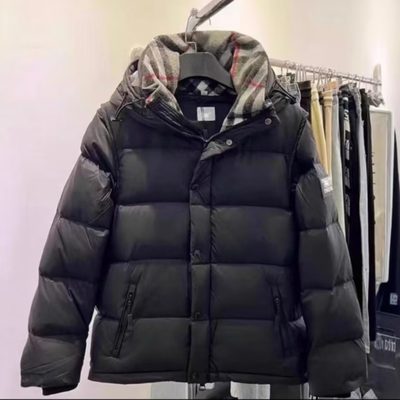 Burberry Halsby Hooded Check Down Jacket