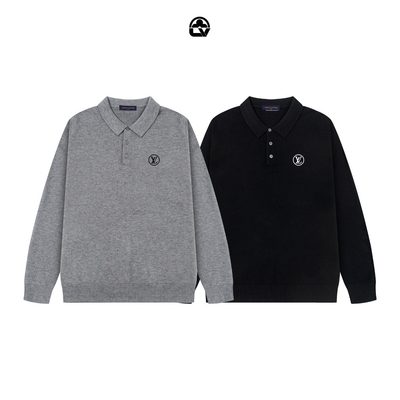 LV long-sleeve knit polo sweater — 5