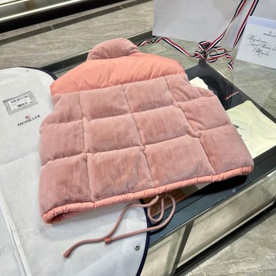 Moncler Arques Velvet Down Vest in a pink — 8