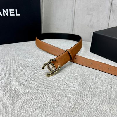 Chanel belt features a silver CC buckle — 7