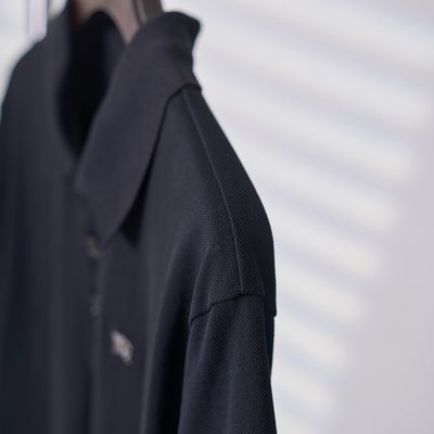Burberry Navy Cotton Polo Shirt — 8
