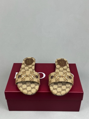 Gucci Siaga beige and dark brown GG monogram canvas sandals — 3