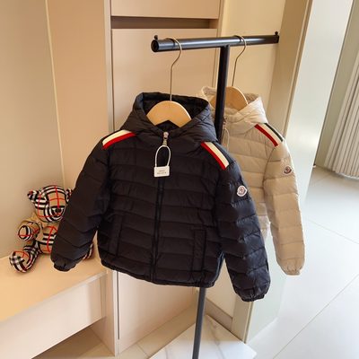 Moncler Enfant navy blue hooded puffer jacket — 8
