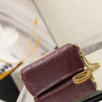 Saint Laurent Cassandre Bijou quilted textured-leather pouch — 8