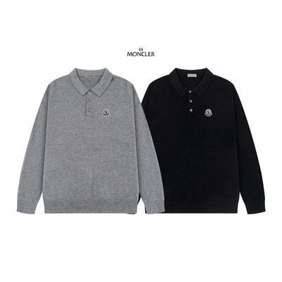 Moncler long-sleeve knit polo sweater — 9