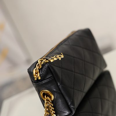 Saint Laurent Cassandre Bijou quilted textured-leather pouch — 6
