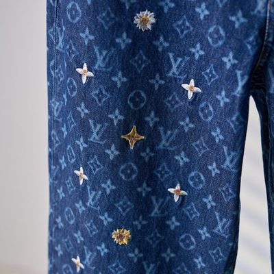 Louis Vuitton Monogram Embroidered Denim Skate Trousers — 7
