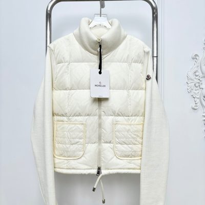 Moncler Square-Quilted Padded Wool Zip-Up Cardigan — 5