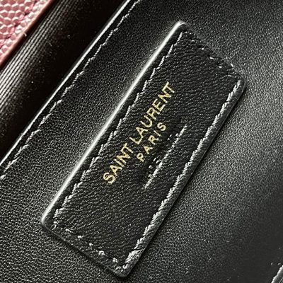 Saint Laurent grey grain de poudre textured leather envelope chain bag — 8