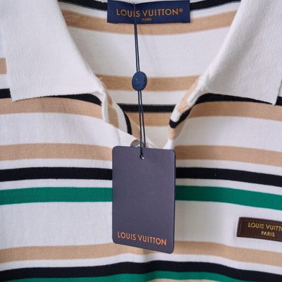 Louis Vuitton Striped Textured Short-Sleeved Polo Shirt — 4