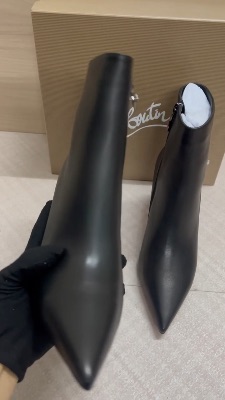 Christian Louboutin Condora 85 black leather pointed-toe ankle boots — 5