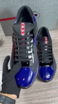 Prada America's Cup sneakers in a blue and black — 5