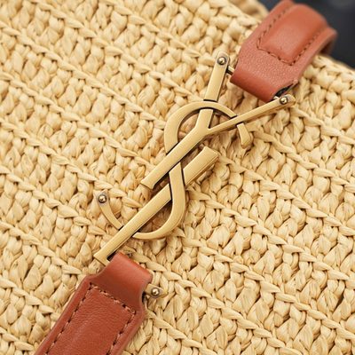 Saint Laurent Le 5 à 7 Raffia Shoulder Bag — 8