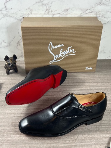 Christian Louboutin Chambelimonk calfskin monk strap shoes