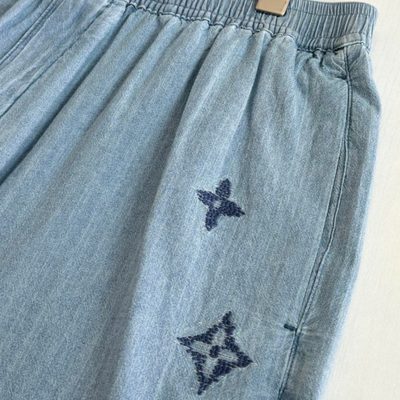 Louis Vuitton Embroidered Signature Chambray Shorts — 8