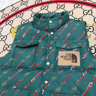 The North Face x Gucci GG Logo / Chain Print Padded Vest — 6