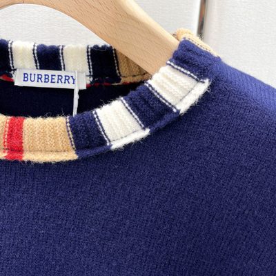 Burberry Checked Jacquard-Trimmed Wool Sweater — 5