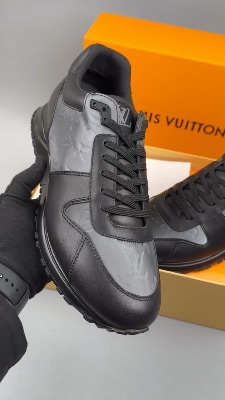 Louis Vuitton Run Away sneakers in black iridescent textile and calf leather — 5