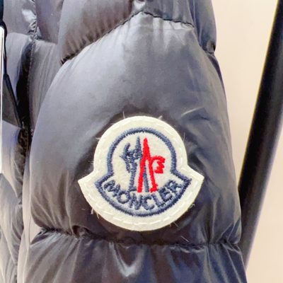 Moncler Enfant navy blue hooded down puffer coat — 3