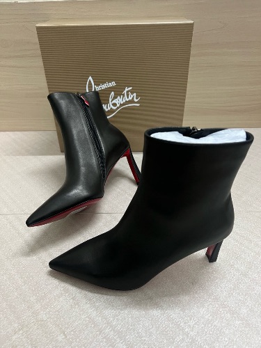 Christian Louboutin Condora 85 black leather pointed-toe ankle boots