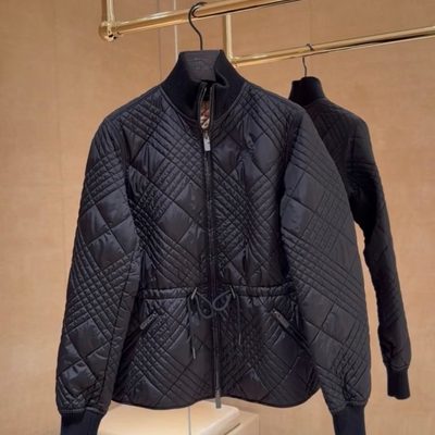 Burberry Micro Check-Stitch Nylon Wakerley Jacket — 4