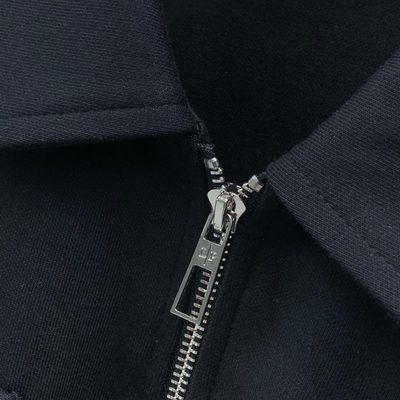 Loro Piana black zip-through overshirt and matching drawstring trousers set — 6