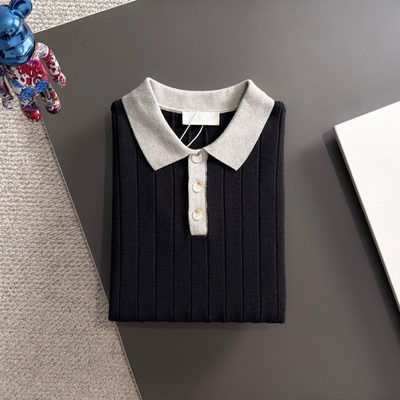 Burberry long-sleeve knitted polo sweater — 8