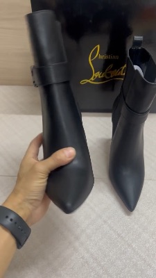 Christian Louboutin black leather CL Chelsea ankle boots — 5