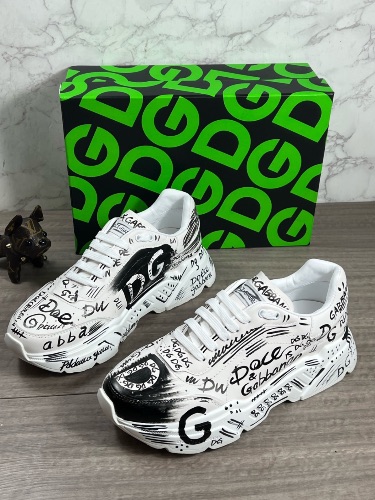Dolce & Gabbana hand-painted graffiti calfskin nappa Daymaster sneakers — 3