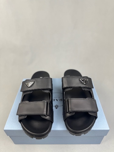 Prada Leather Triangle Sandals — 3