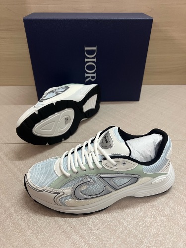 Dior B30 Sneakers in light blue and grey technical mesh