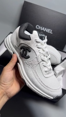 Chanel calfskin and mesh trainers — 5