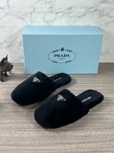 Prada black sheepskin shearling mules — 3