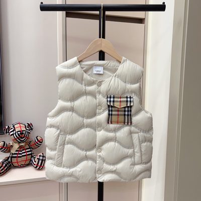 Burberry white children's or youth down puffer gilet — 4