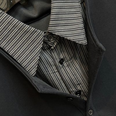 Balenciaga long-sleeve polo-collar sweatshirt and relaxed-fit trousers — 8