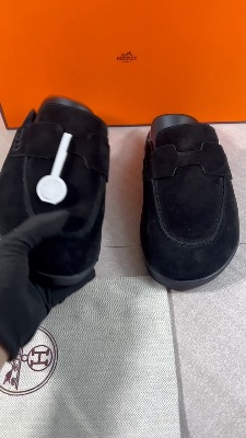 Hermès Go Mules in black suede — 5