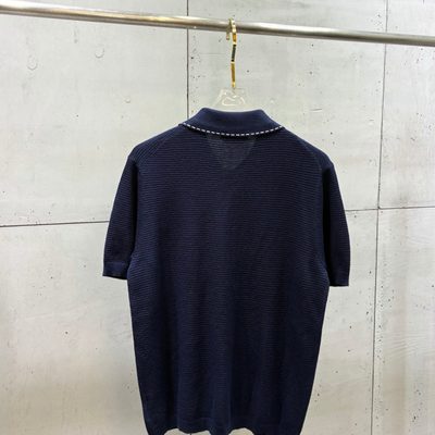 Versace men's knitted short-sleeve polo shirt — 6
