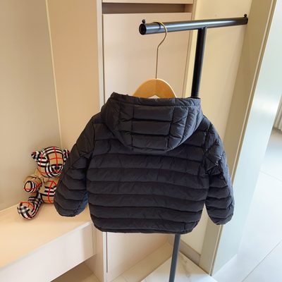 Moncler Enfant navy blue hooded puffer jacket — 7