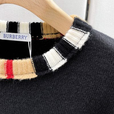 Burberry Checked Jacquard-Trimmed Wool Sweater — 4
