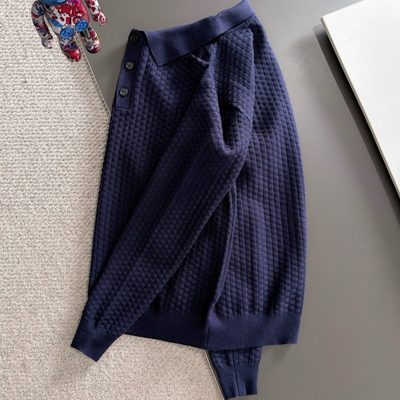 long-sleeve knit polo sweater — 7