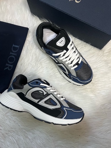 Dior B30 sneakers in anthracite gray and blue